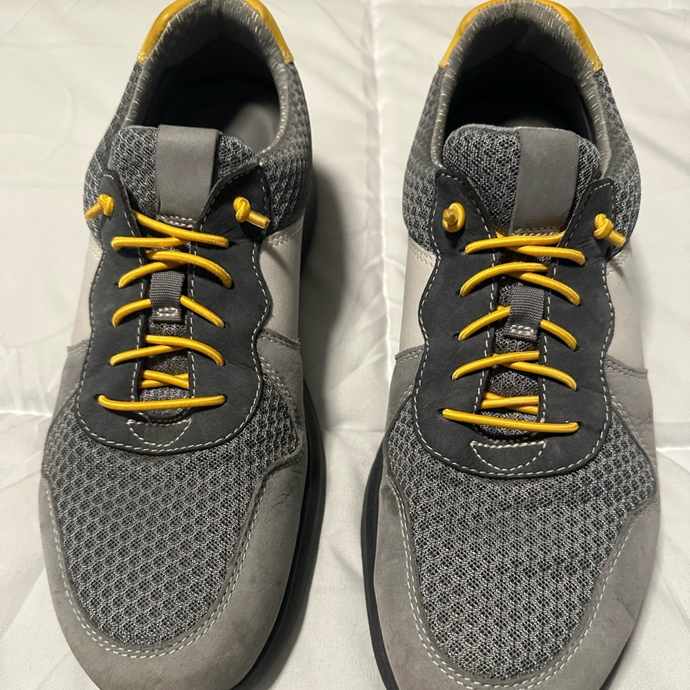 Johnston & Murphy Gray and Yellow Sneakers 8 1/2